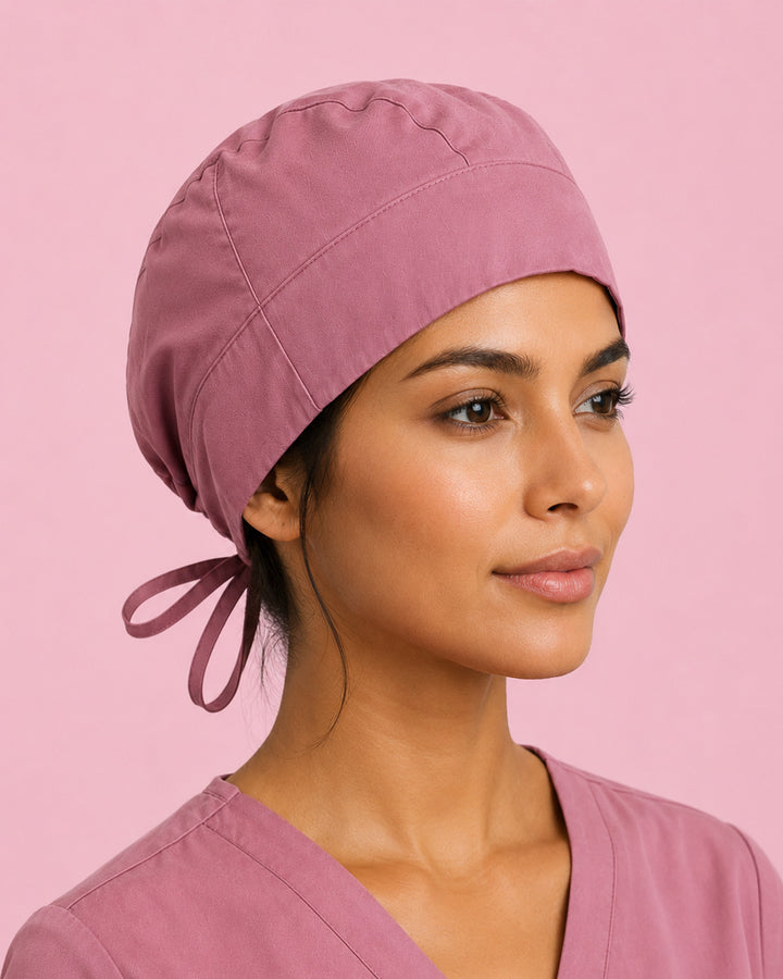 Premium Satin-Lined Scrub Cap Mauve