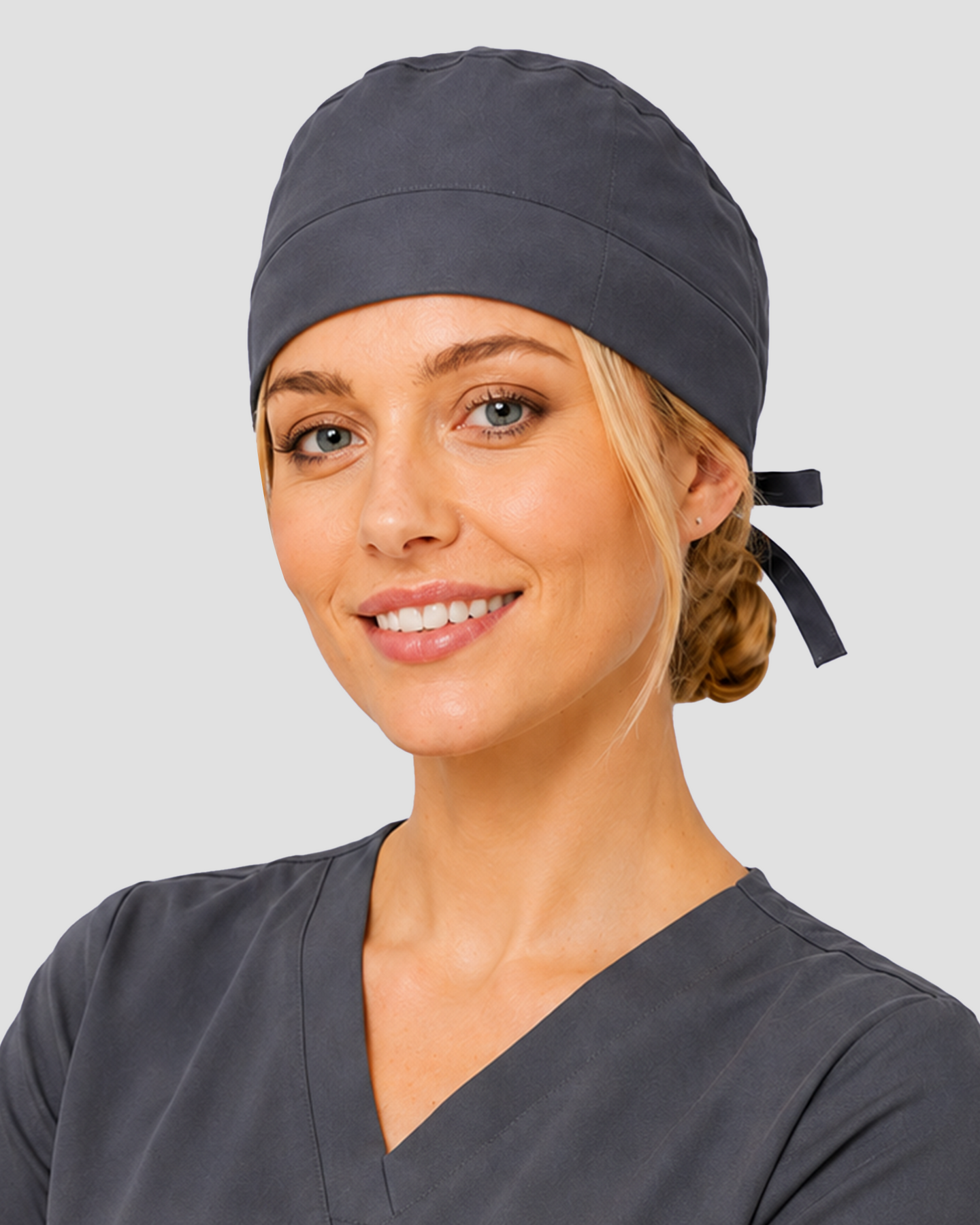 Premium Satin-Lined Scrub Cap Pewter