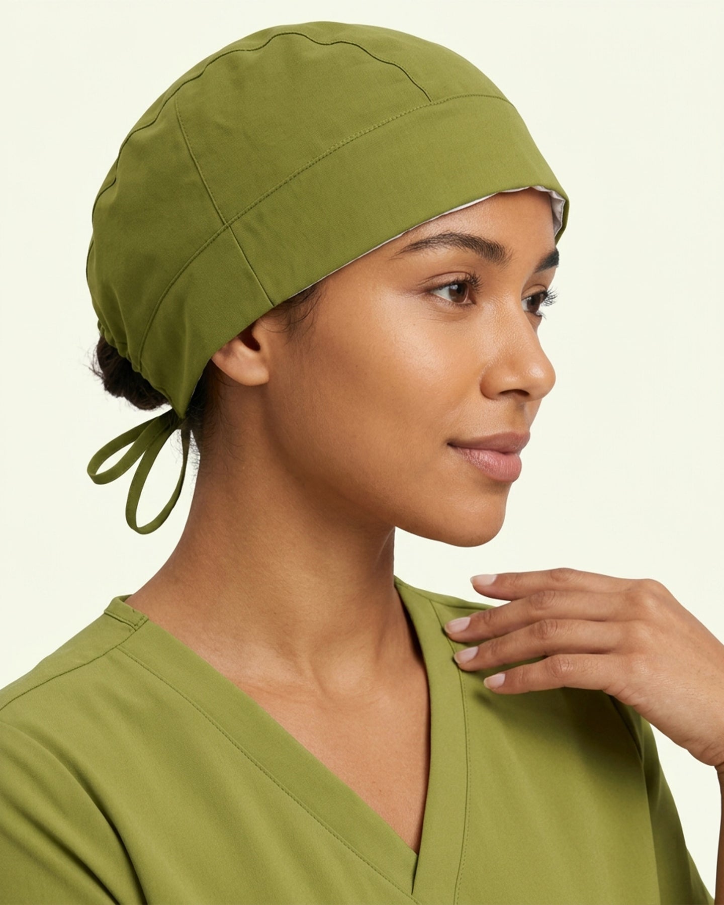 Premium Satin-Lined Scrub Cap Avocado
