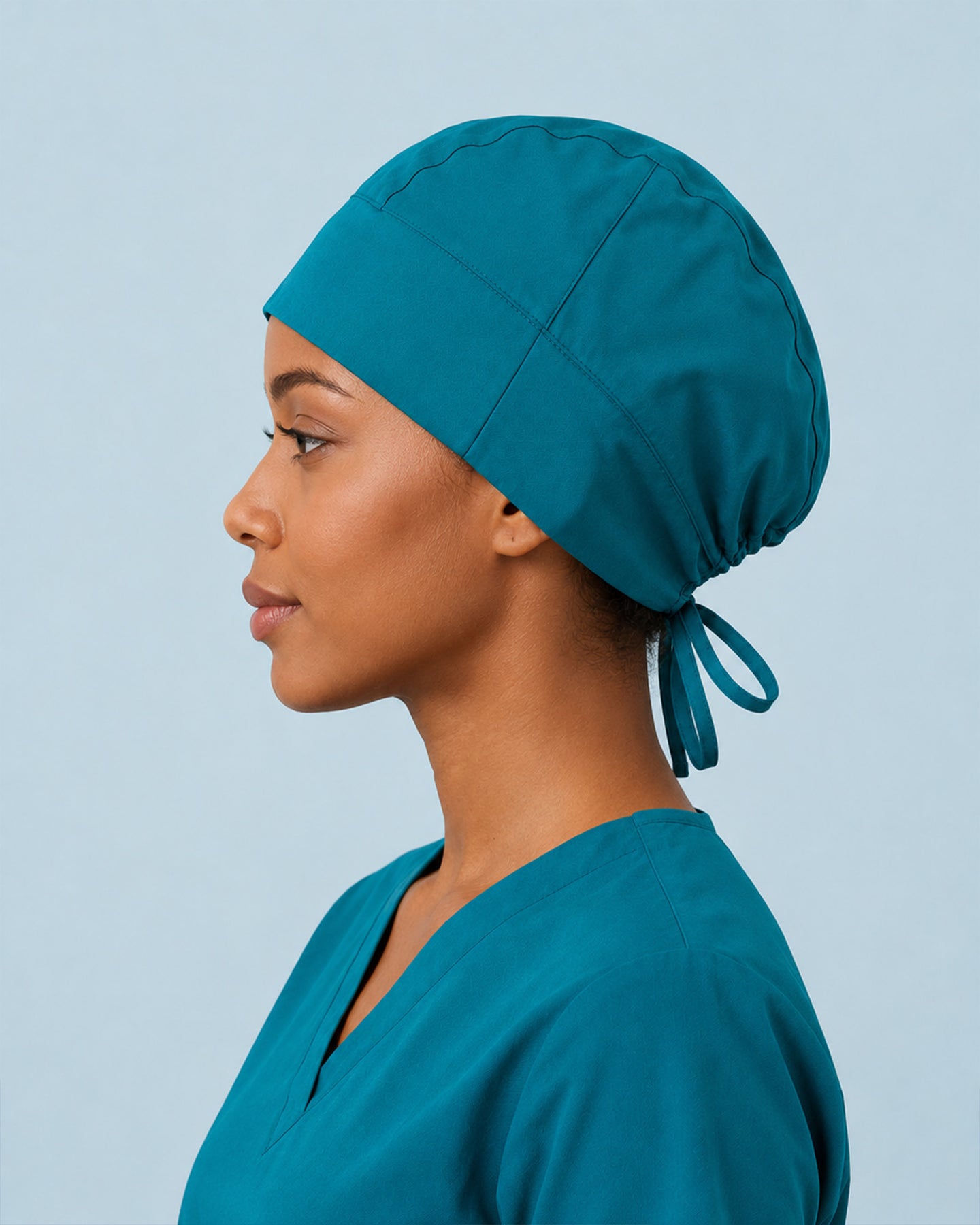 Premium Satin-Lined Scrub Cap Caribbean Blue