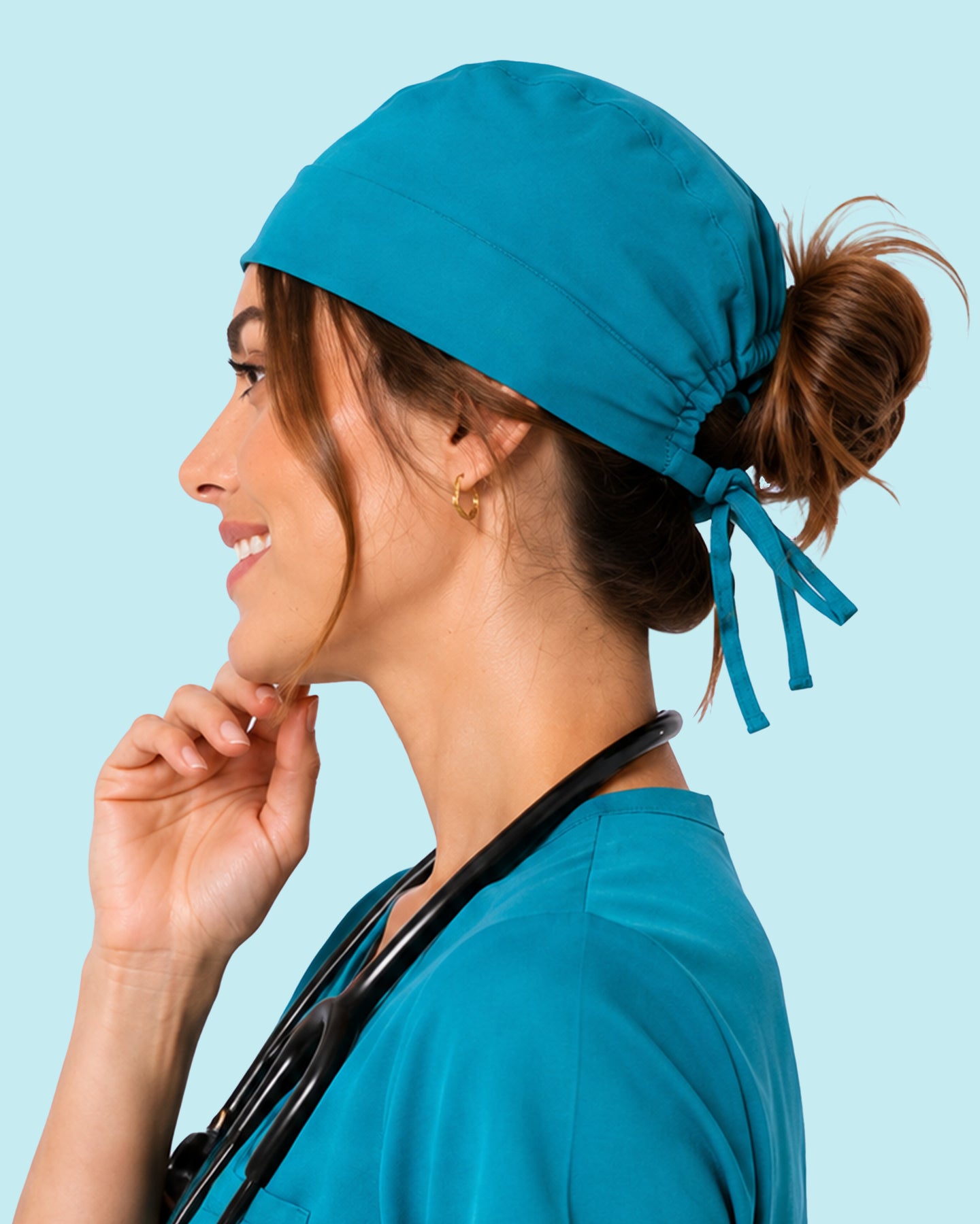 Premium Satin-Lined Scrub Cap Marina