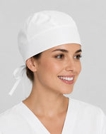 Premium Satin-Lined Scrub Cap White