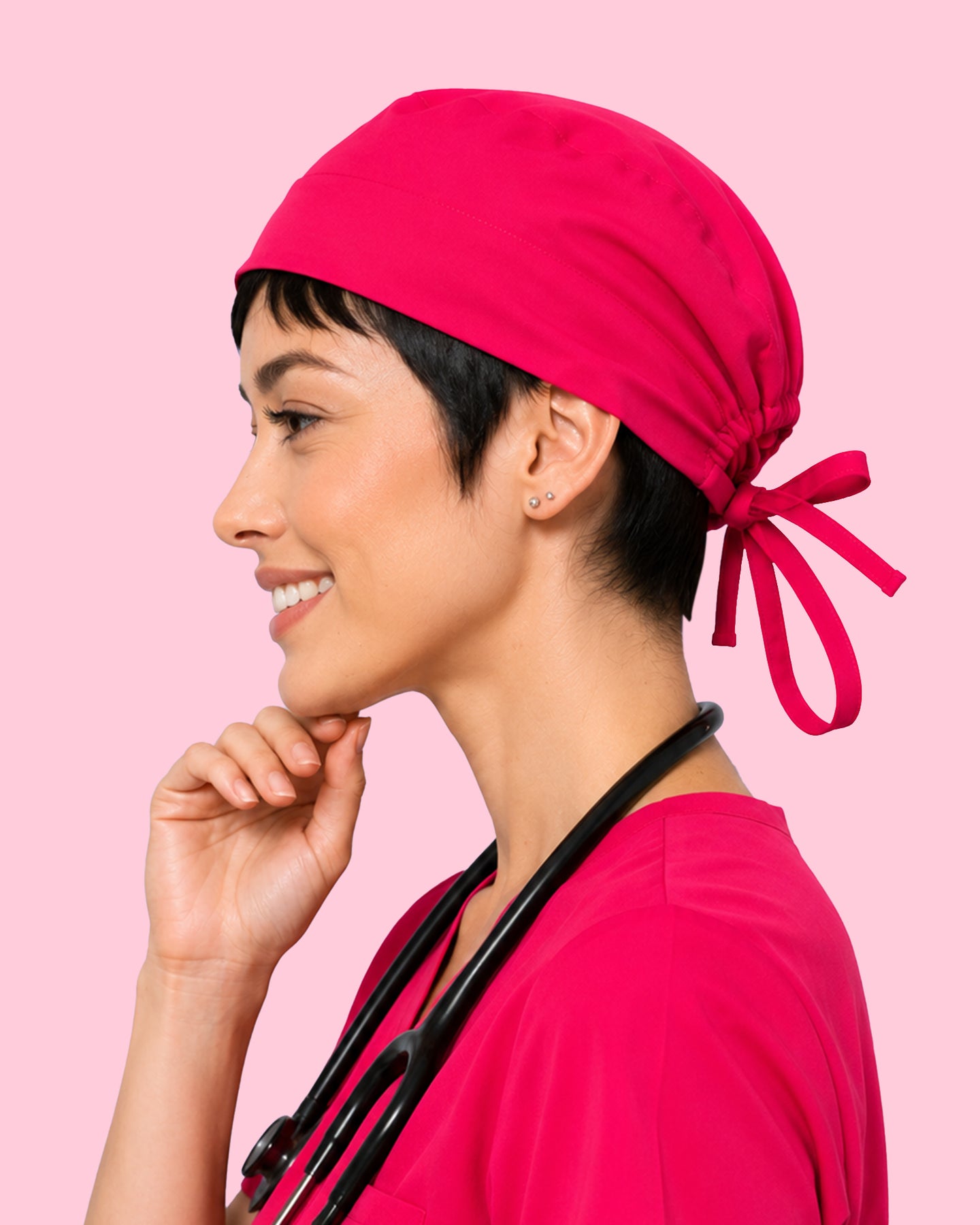Premium Satin-Lined Scrub Cap Sangria
