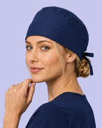 Premium Satin-Lined Scrub Cap Navy