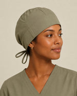 Premium Satin-Lined Scrub Cap Olive