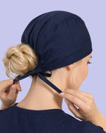 Premium Satin-Lined Scrub Cap Navy