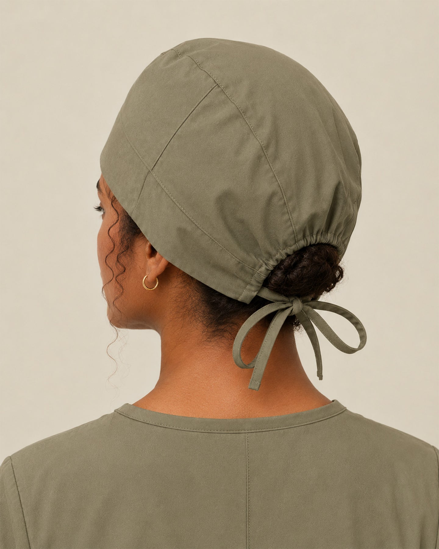 Premium Satin-Lined Scrub Cap Olive