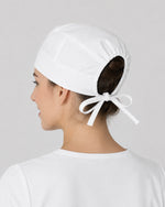Premium Satin-Lined Scrub Cap White