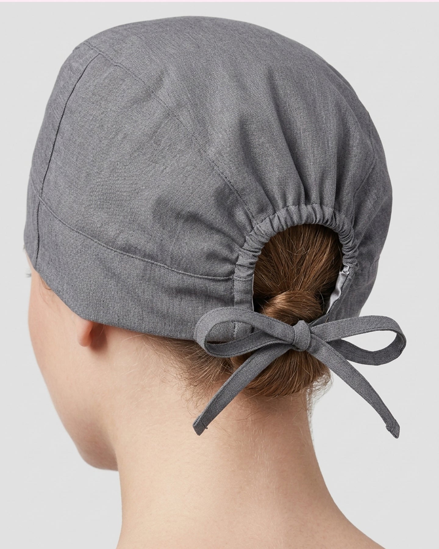 Premium Satin-Lined Scrub Cap Heather Gray