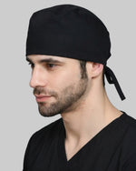 Premium Satin-Lined Scrub Cap Black