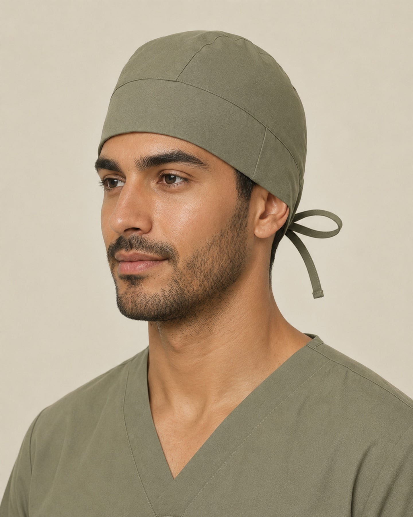 Premium Satin-Lined Scrub Cap Olive