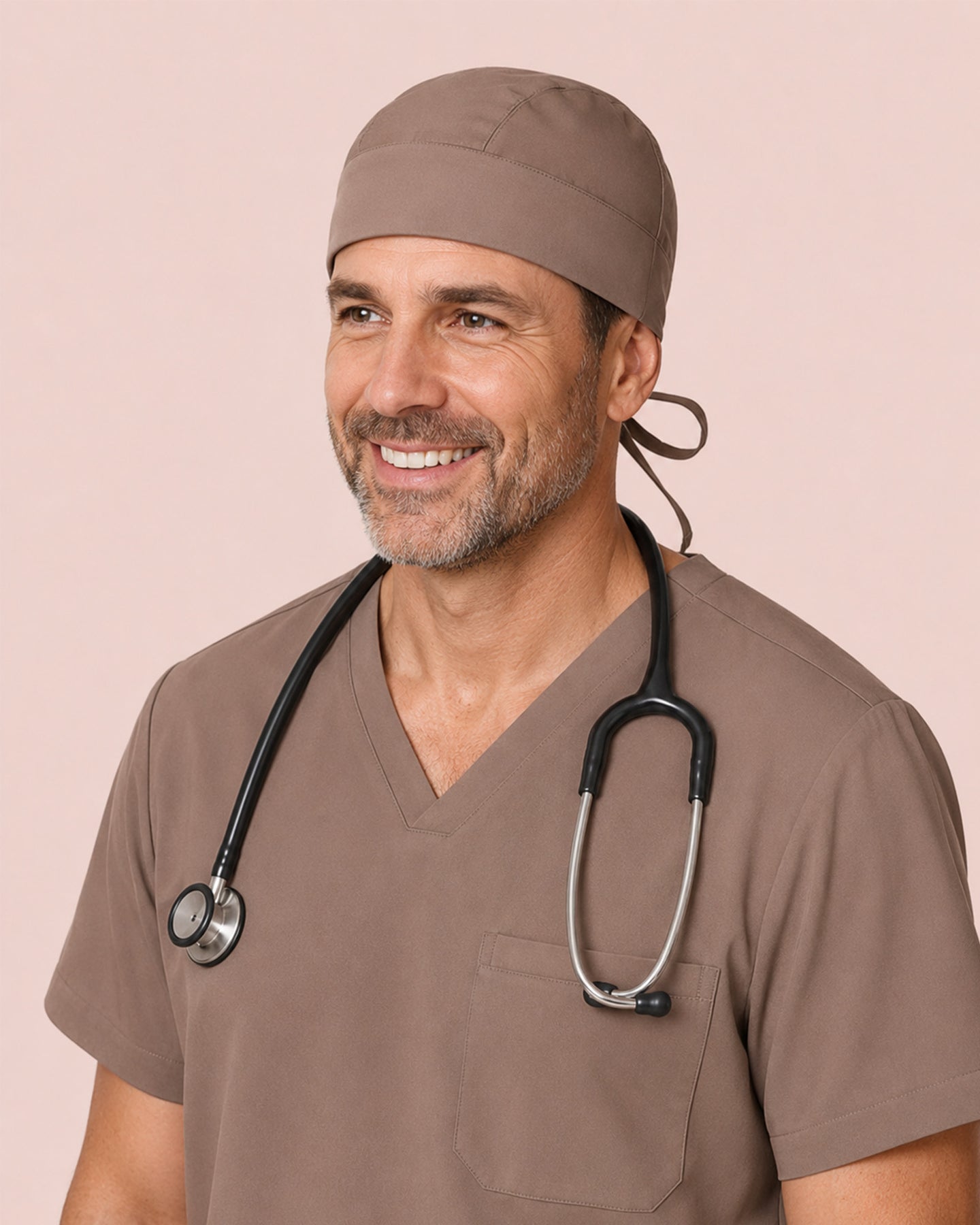 Premium Satin-Lined Scrub Cap Mocha