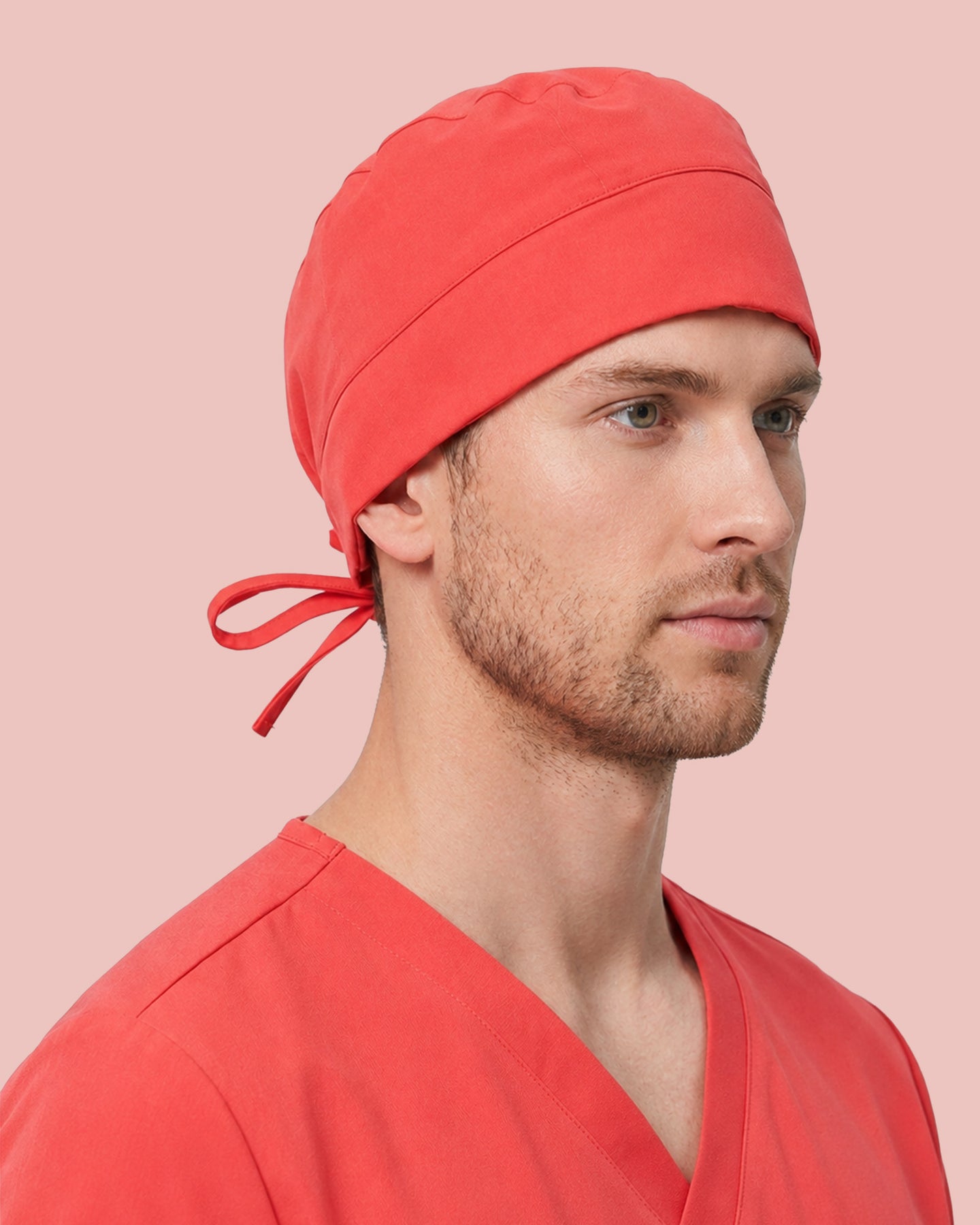Premium Satin-Lined Scrub Cap Coral