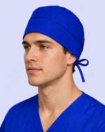 Premium Satin-Lined Scrub Cap Galaxy Blue