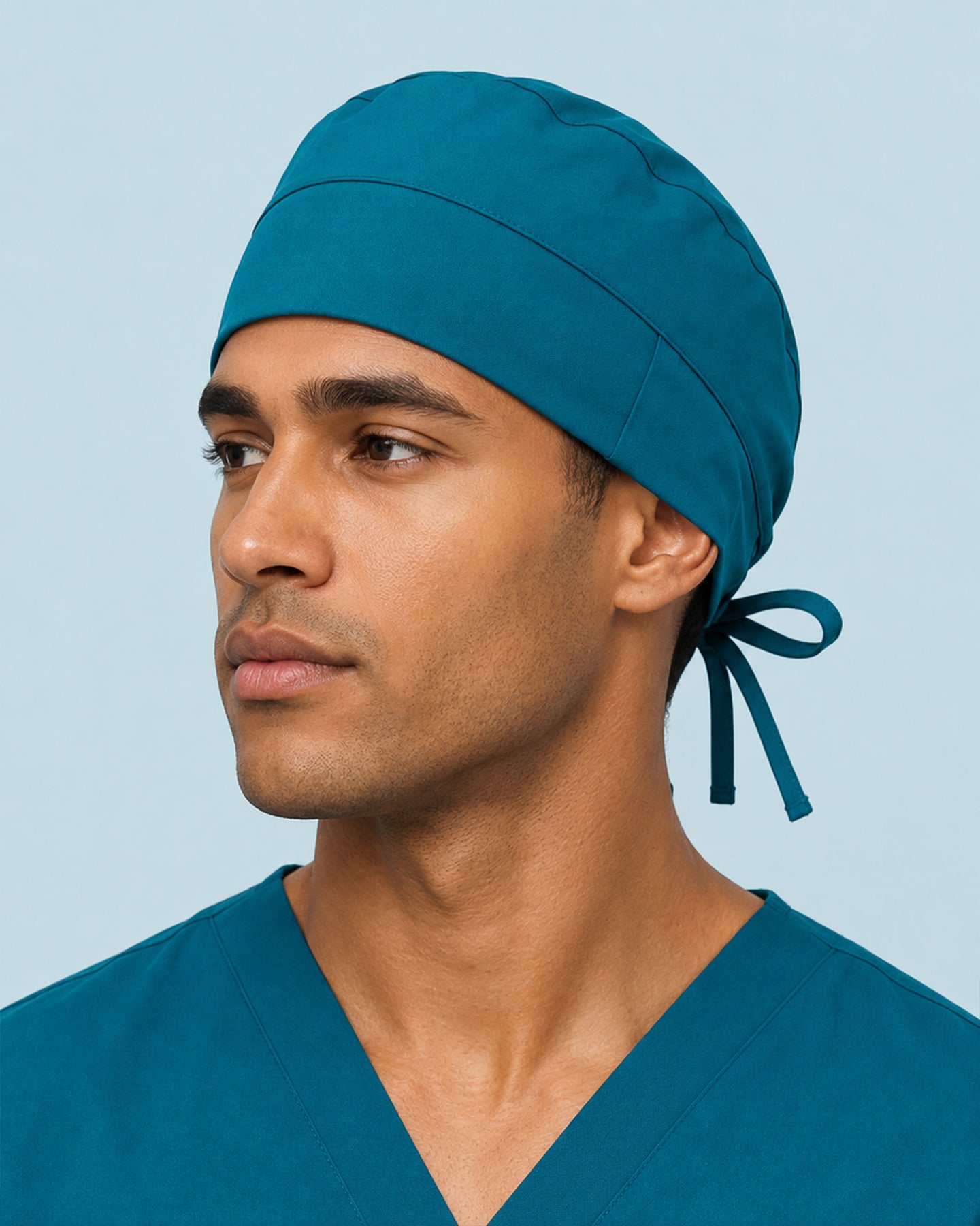Premium Satin-Lined Scrub Cap Caribbean Blue