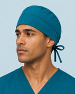 Premium Satin-Lined Scrub Cap Caribbean Blue