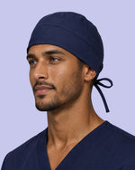 Premium Satin-Lined Scrub Cap Navy