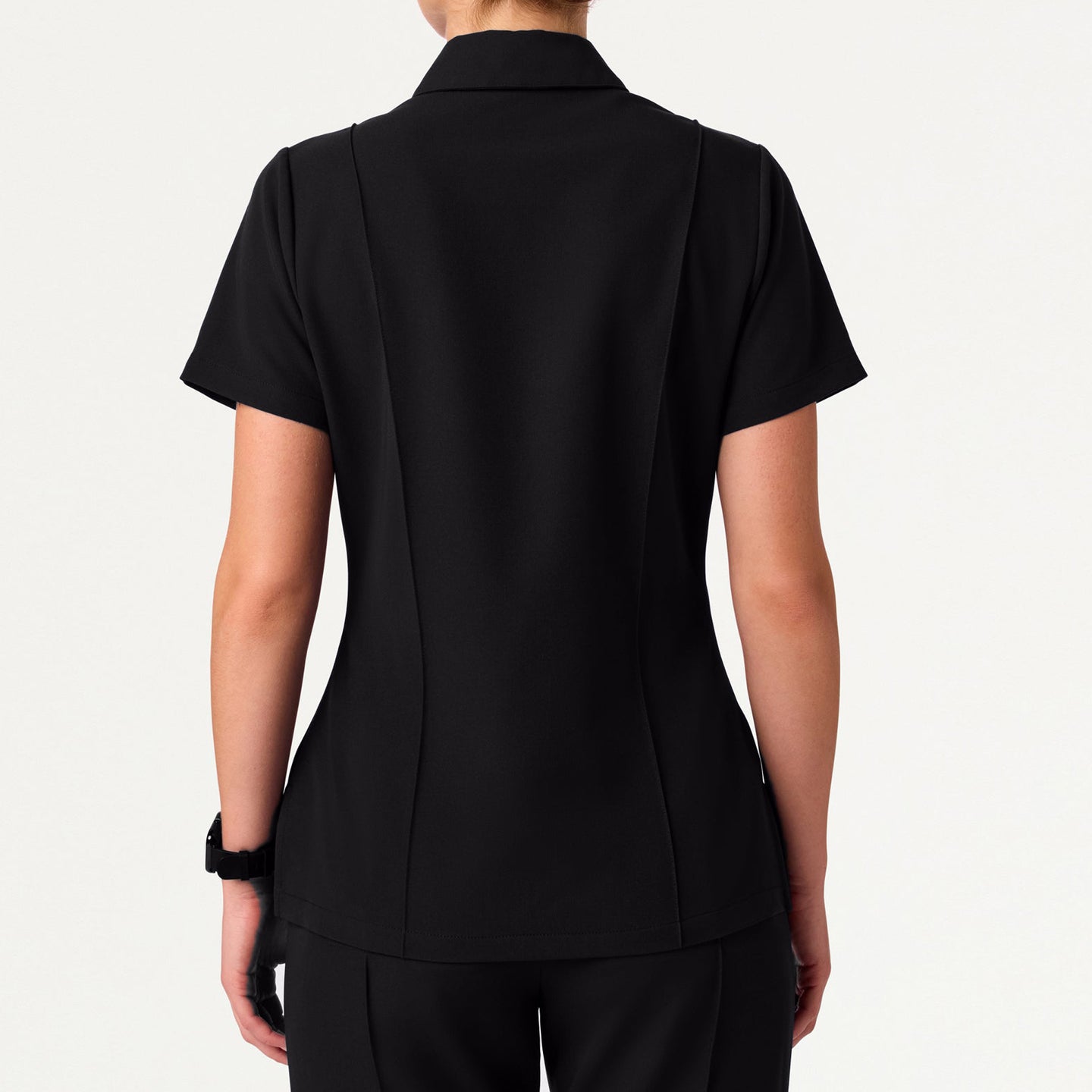 Women’s Slim Fit Modern Polo Scrub Top with 1 Chest Pocket and Button Placket