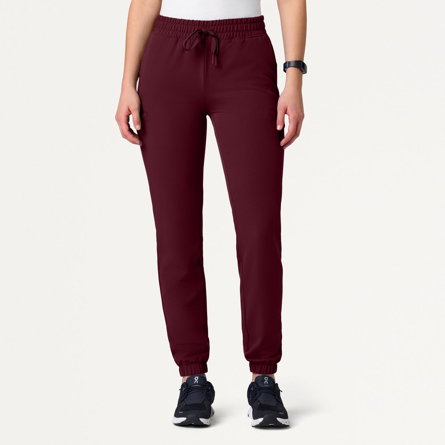 Women’s Skinny Fit 7-Pocket Jogger Scrub Pants with Stretch Waistband and Cuffed Ankles