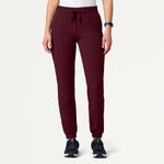 Women’s Skinny Fit 7-Pocket Jogger Scrub Pants with Stretch Waistband and Cuffed Ankles