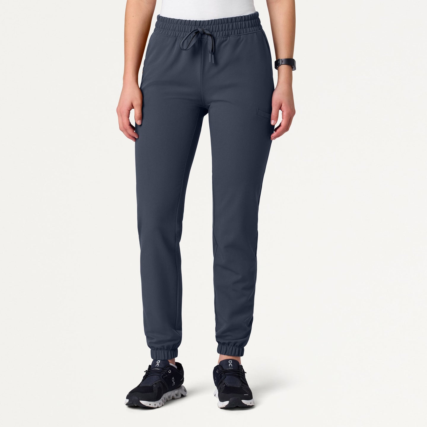 Women’s Skinny Fit 7-Pocket Jogger Scrub Pants with Stretch Waistband and Cuffed Ankles