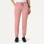 Women’s Skinny Fit 7-Pocket Jogger Scrub Pants with Stretch Waistband and Cuffed Ankles