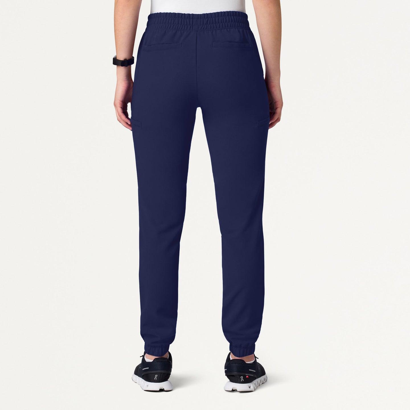 Women’s Skinny Fit 7-Pocket Jogger Scrub Pants with Stretch Waistband and Cuffed Ankles