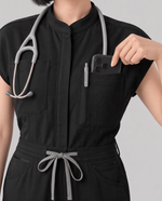 Wide Leg Jumpsuit Black - Scrubloop