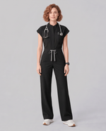 Wide Leg Jumpsuit Black - Scrubloop