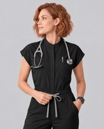 Wide Leg Jumpsuit Black - Scrubloop