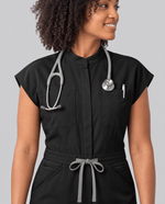 Wide Leg Jumpsuit Black - Scrubloop