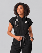 Wide Leg Jumpsuit Black - Scrubloop