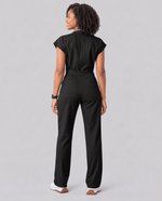 Wide Leg Jumpsuit Black - Scrubloop
