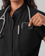 Wide Leg Jumpsuit Black - Scrubloop