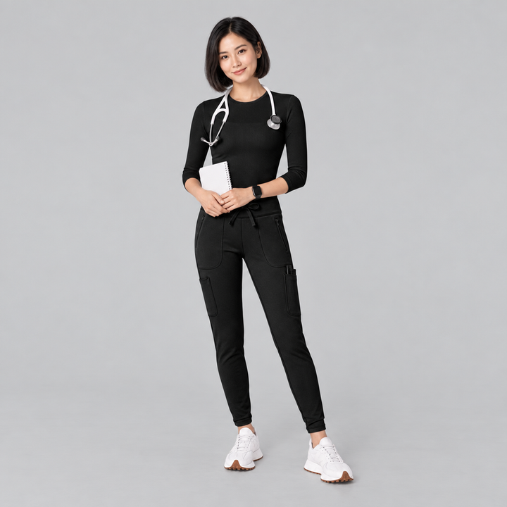 High-Rise Scrub Legging Black