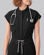 Wide Leg Jumpsuit Black - Scrubloop