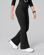 High-Rise Flare Scrub Legging Black - Scrubloop