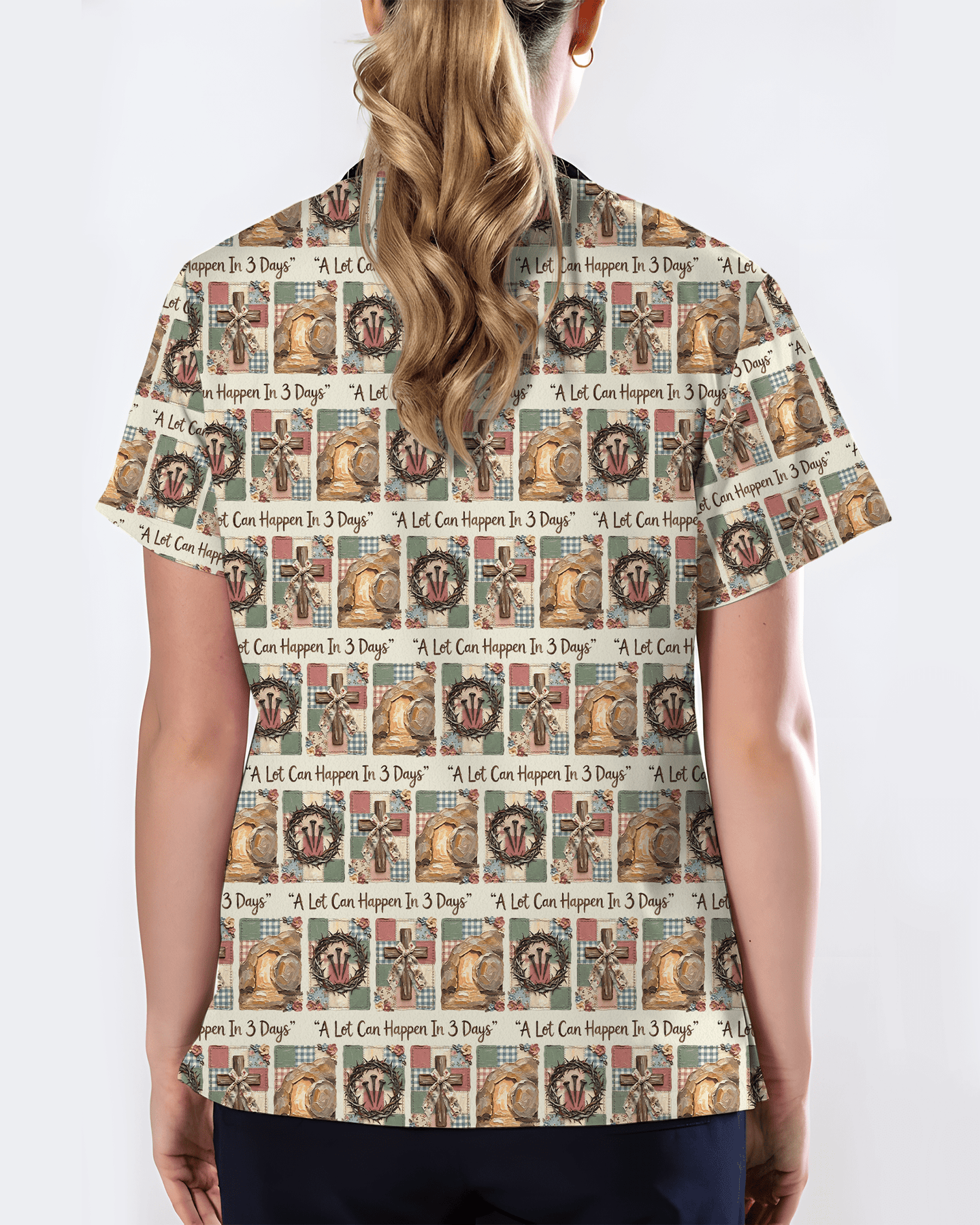 A Lot Can Happen In 3 Days Scrub Top - Scrubloop