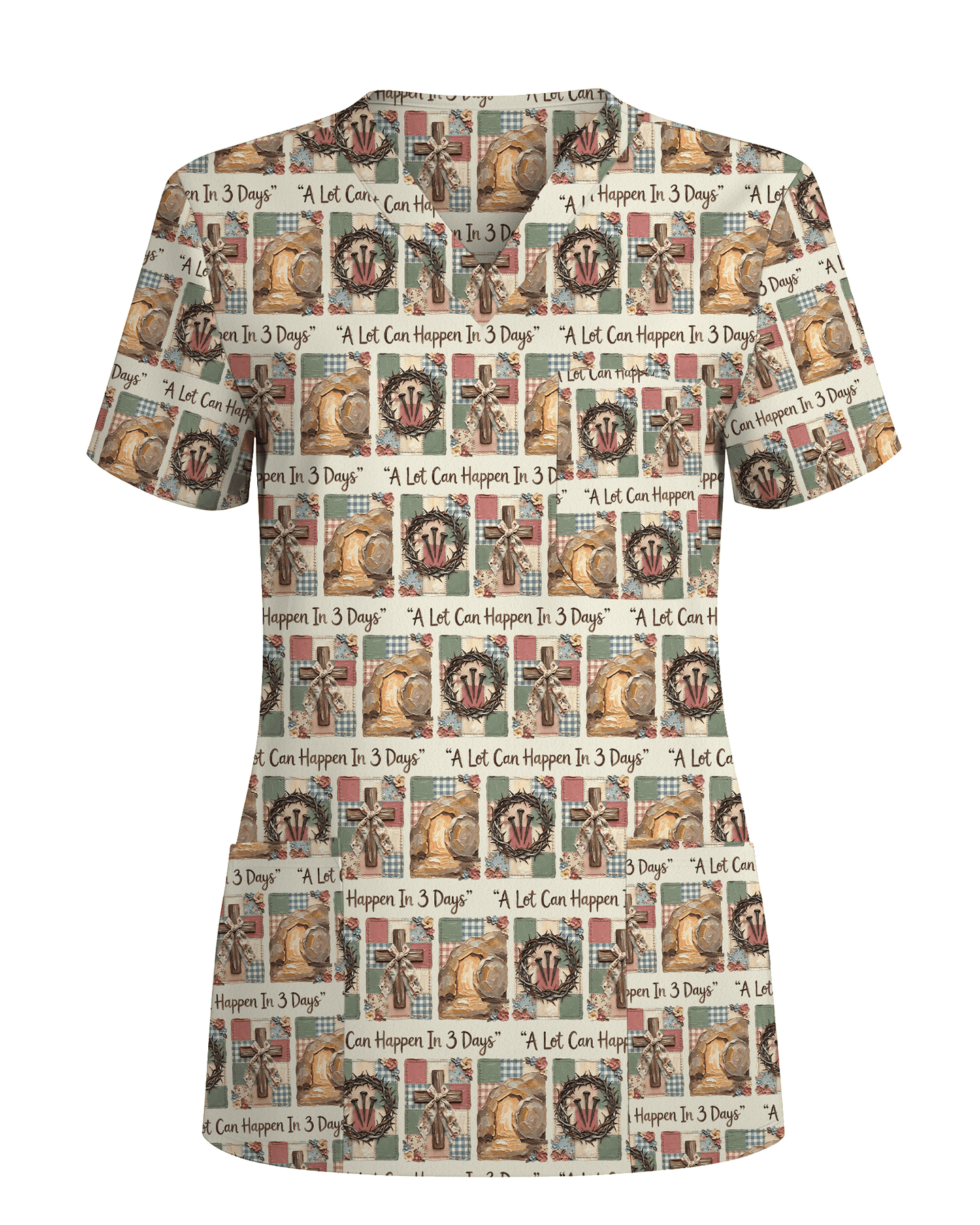 A Lot Can Happen In 3 Days Scrub Top - Scrubloop