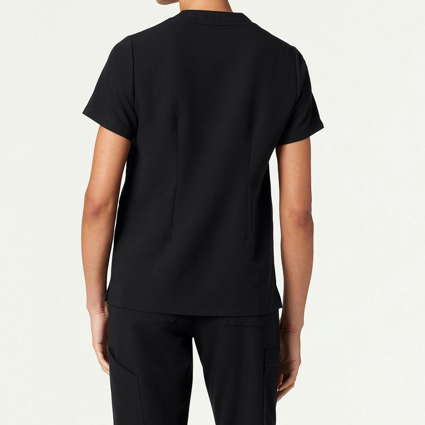 Women’s Classic Fit Notched V-Neck Scrub Top with 3 Pockets and Side Vents