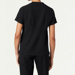 Women’s Classic Fit Notched V-Neck Scrub Top with 3 Pockets and Side Vents