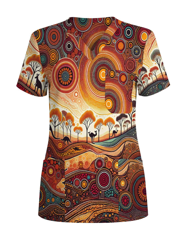 Aboriginal Indigenous Art Outback Wildlife Scrub Top