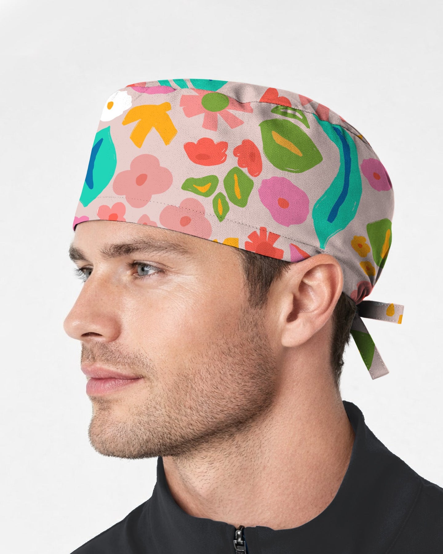 Abstract Garden Floral Harmony Scrub Cap - Scrubloop