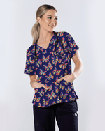 Abstract Oil Paint Butterfly Nurse Scrub Top - Scrubloop