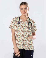 Accept Understand Love Autism Medical Scrub Top - Scrubloop