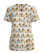 Adorable Easter Dachshund Costume Nurse Scrub Top - Scrubloop