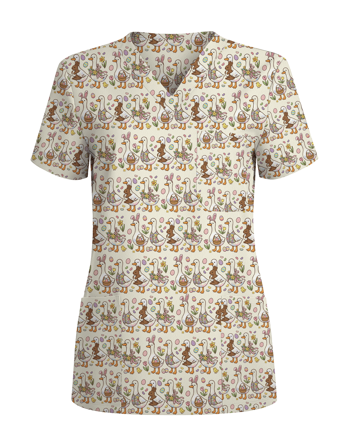 Adorable Goose Holiday Medical Scrub Top - Scrubloop
