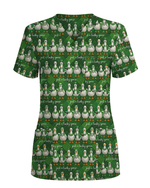 Adorable Just A Lucky Goose Medical Scrub Top - Scrubloop