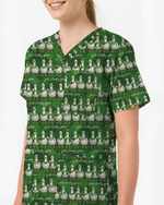 Adorable Just A Lucky Goose Medical Scrub Top - Scrubloop