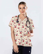 Adorable Koala Bear Heart Valentine Scrub Top - Scrubloop